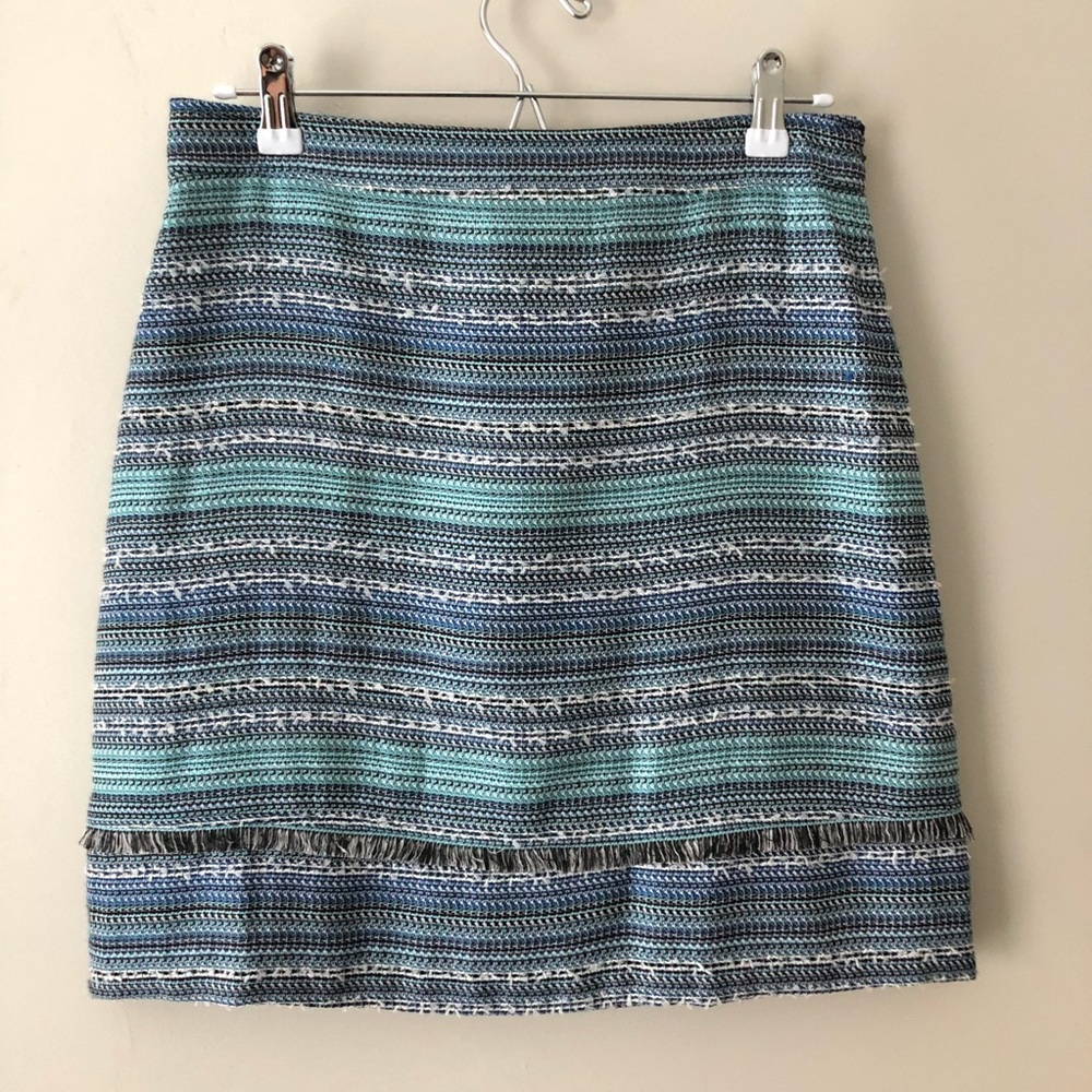 Nanette Lapore • 4 • Blue Stripe Textured Skirt